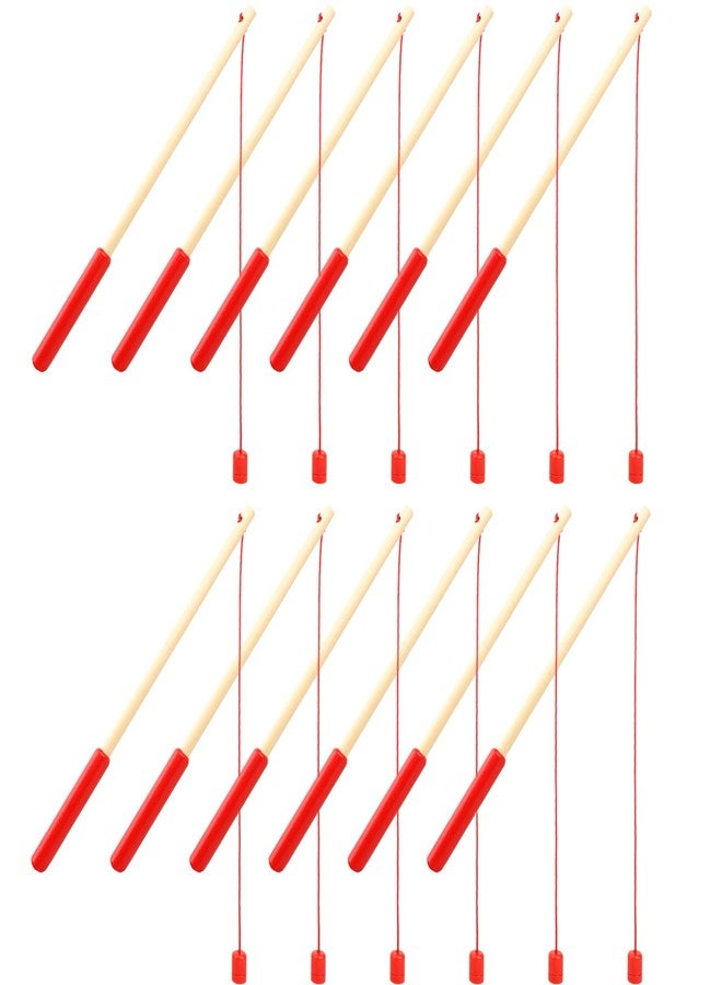 Feradny 12 Pcs Magnet Fishing Rod Wooden Magnetic Fishing Poles Funny Fishing Pole Toys for Kindergarten Preschool Girl Boy Pool Activity Accessory - Image 1